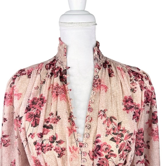 NWOT Anthropologie Let Me Be floral midi maxi dress ruffle pink - Picture 6 of 16